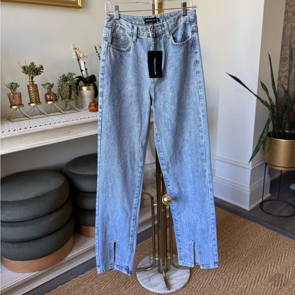 Pretty Little Thing Denim Jeans with Slit Hem
